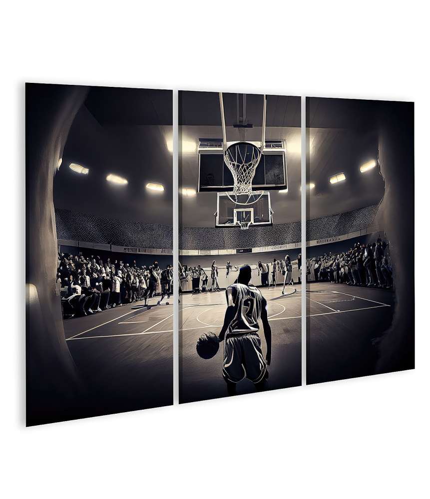 Islandburner Bild auf Leinwand Basketballspieler in Aktion auf dem Wandbild