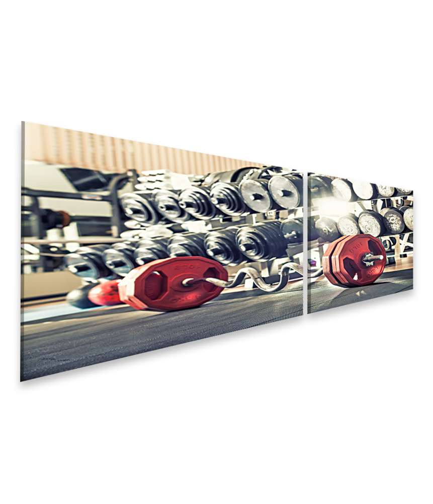 Islandburner Bild auf Leinwand Close-up-Horizontalfoto eines Kraftraums im Fitnessstudio