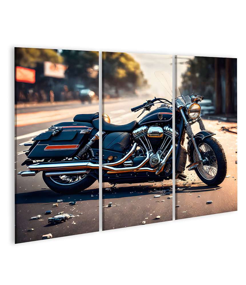 Islandburner Bild auf Leinwand Wandbild von Harley Davidson Fat Boy Chopper-Motorrad