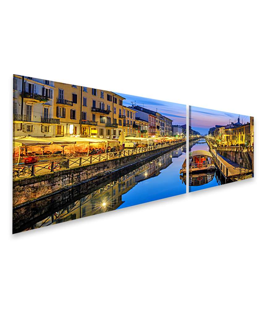 Islandburner Bild auf Leinwand Beeindruckendes Wandbild des Naviglio Grande Kanals in Mailand, Italien