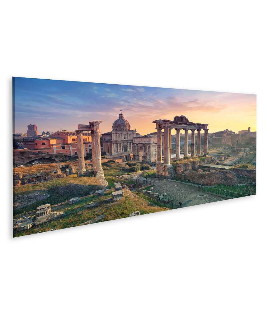 Islandburner Bild auf Leinwand Sonnenaufgang über dem Forum Romanum in Rom, Italien - Wandbild