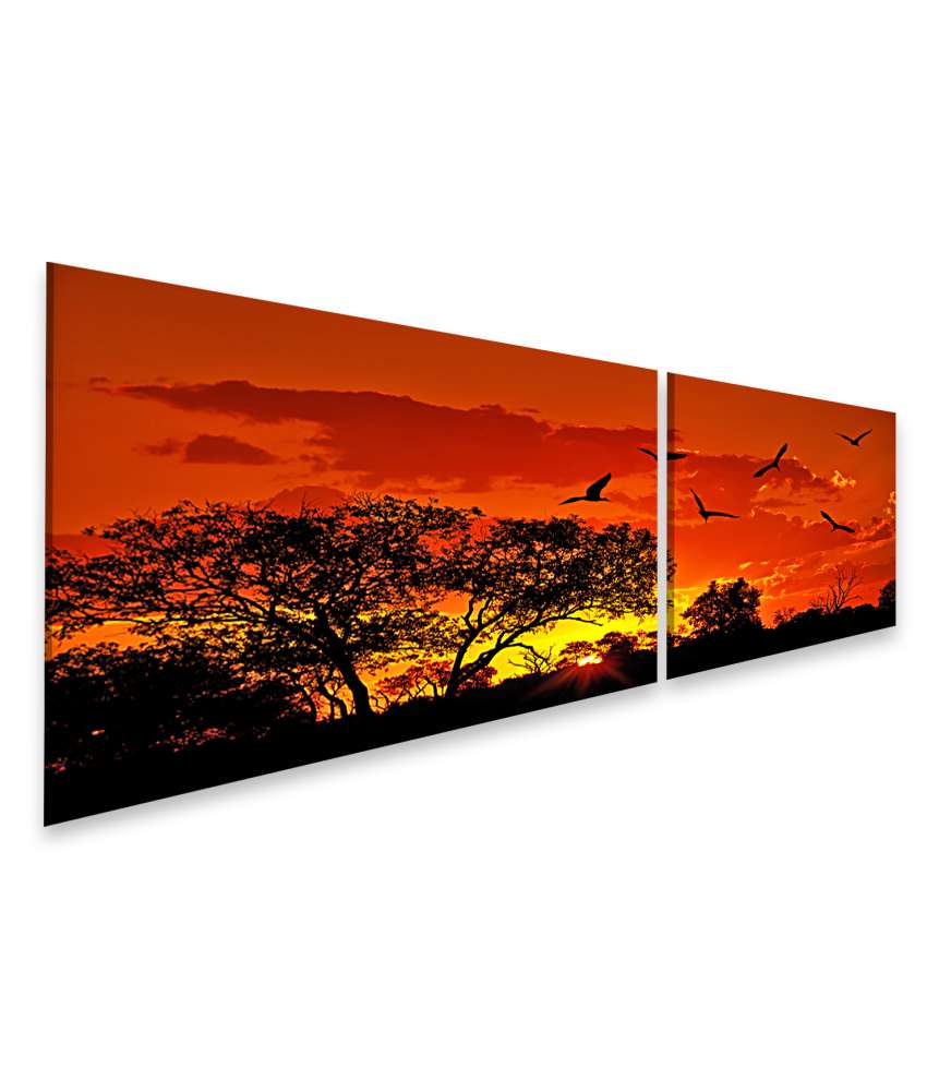 Islandburner Bild auf Leinwand Afrikanische Landschaft bei warmem Sonnenuntergang