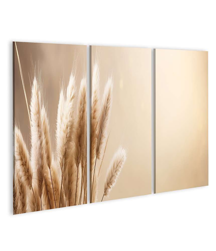 Islandburner Bild auf Leinwand Elegantes, federleichtes Pampasgras in Beige mit reichlich Kopierraum