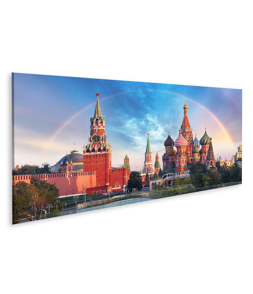 Islandburner Bild auf Leinwand Panoramablick auf den Roten Platz und Kreml in Moskau Wandbild