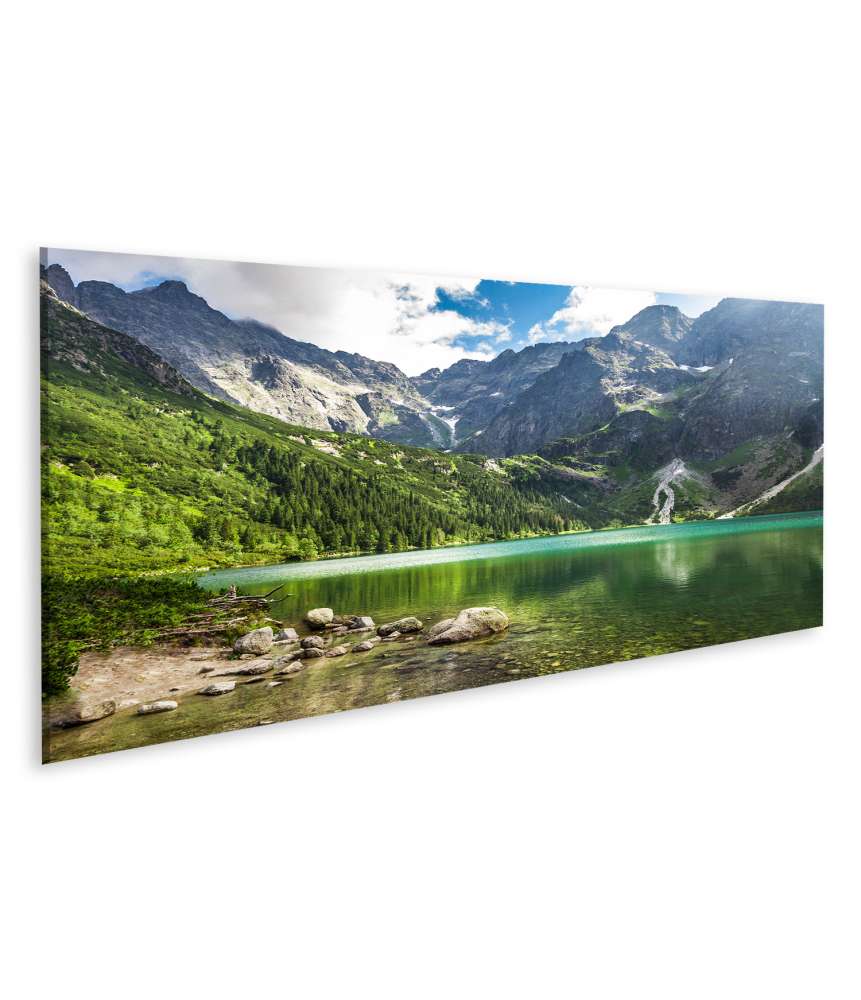 Islandburner Bild auf Leinwand Sommerlicher, kristallklarer Bergsee in den Rocky Mountains