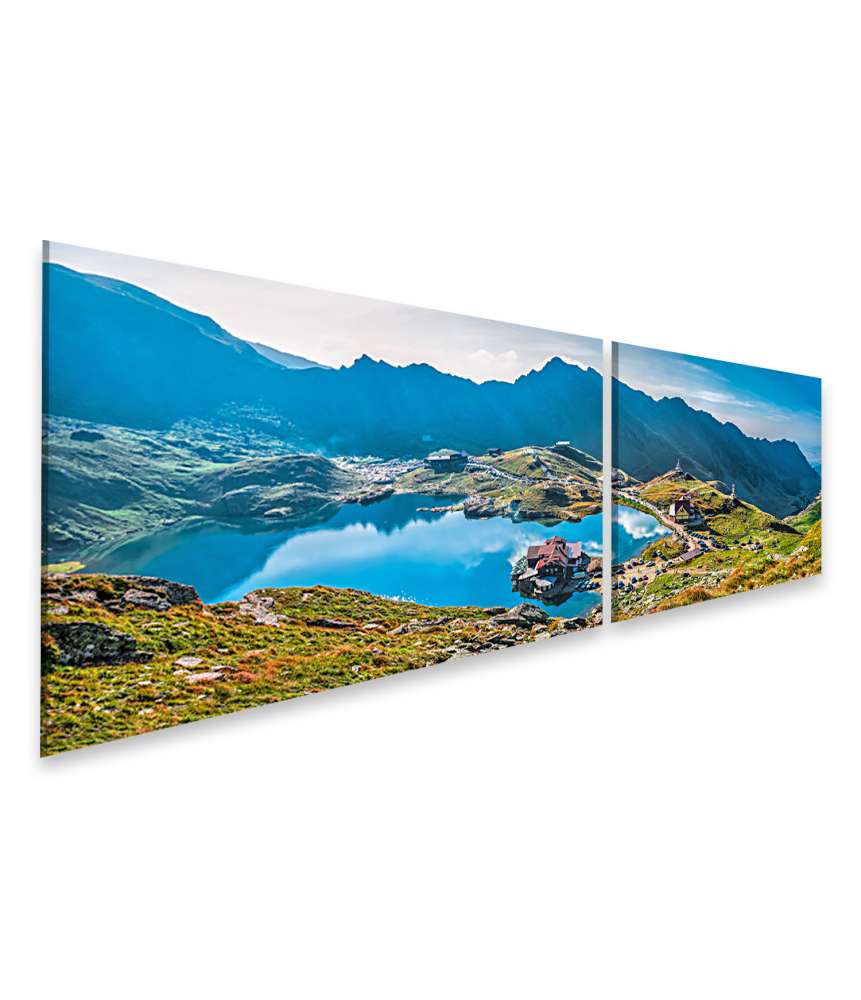 Islandburner Bild auf Leinwand Wandbild: Der atemberaubende Balea Gletschersee am Transfagarasan, Rumänien