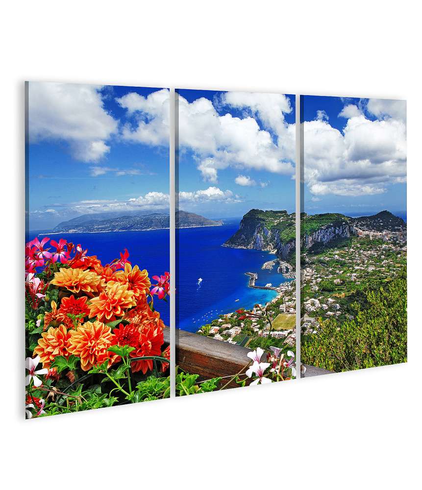 Islandburner Bild auf Leinwand Malerisches Wandbild der idyllischen Insel Capri, Italien