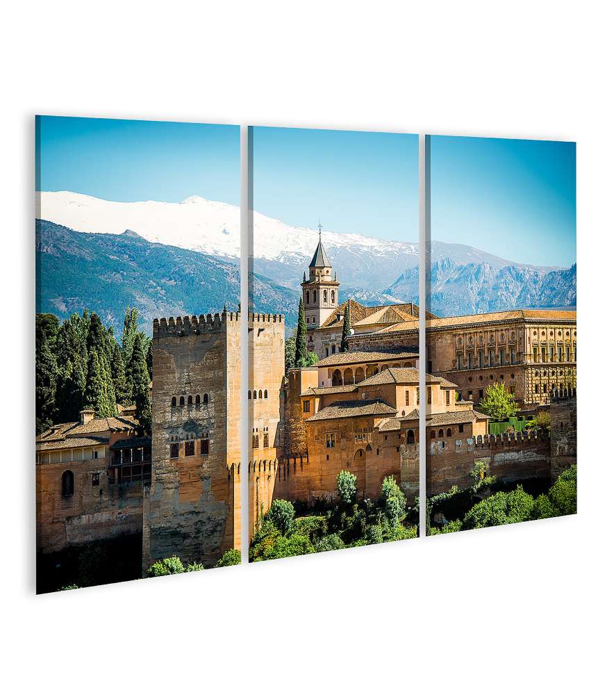 Islandburner Bild auf Leinwand Atemberaubender Blick auf die berühmte Alhambra in Granada, Spanien