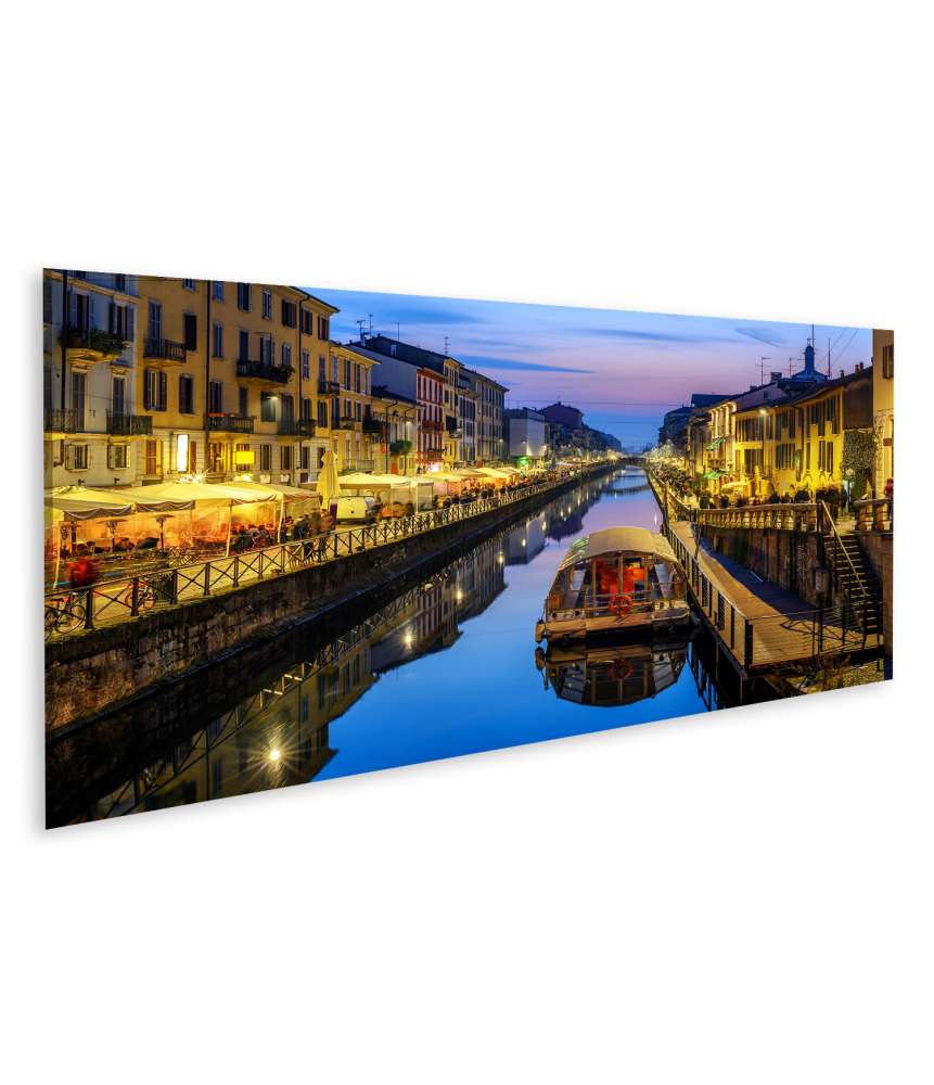 Islandburner Bild auf Leinwand Beeindruckendes Wandbild des Naviglio Grande Kanals in Mailand, Italien