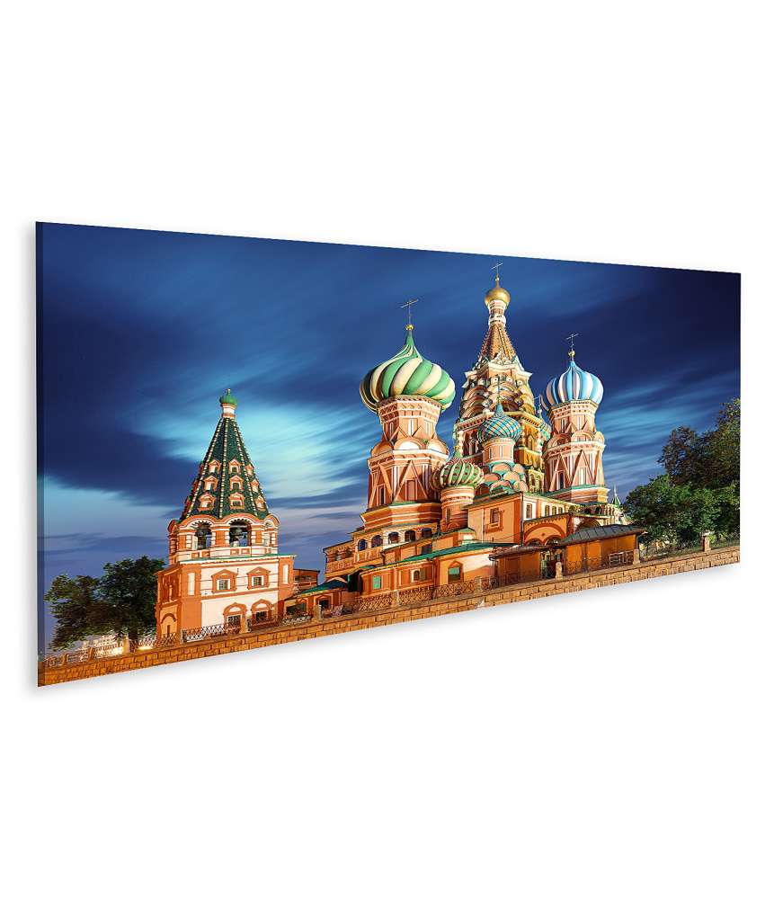 Islandburner Bild auf Leinwand Blick auf die Basilius-Kathedrale am Roten Platz in Moskau, Russland