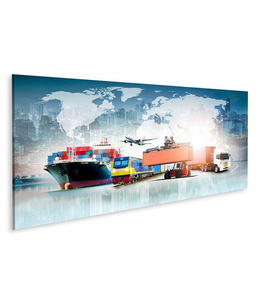 Islandburner Bild auf Leinwand Globale Geschäftslogistik: Hintergrundbild von Containerfracht-Export/Import