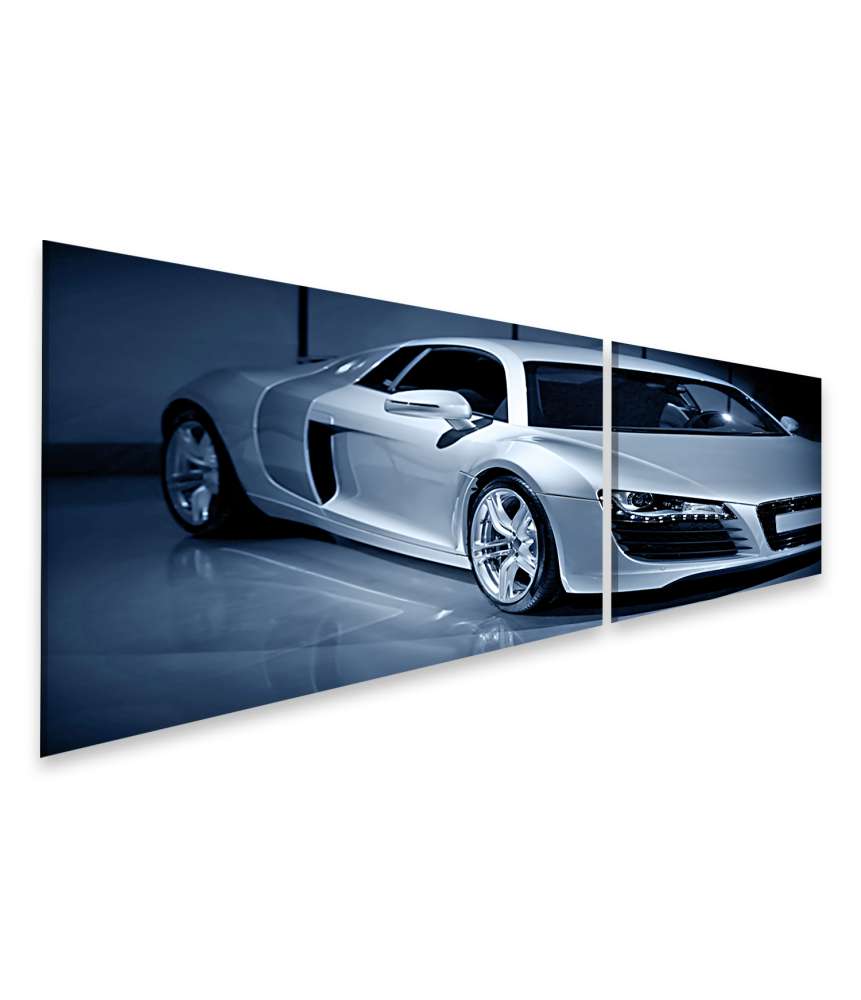 Islandburner Bild auf Leinwand Exquisites Wandbild eines luxuriösen Audi R8 Sportwagens