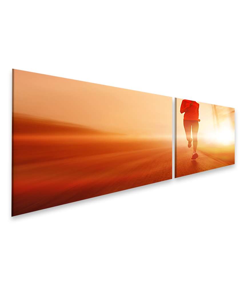 Islandburner Bild auf Leinwand Motivierender Athlet beim Laufen im Sonnenlicht - Jogging-Wandbild