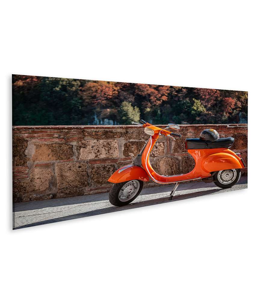 Islandburner Bild auf Leinwand Klassische orange Vespa als Wandbild