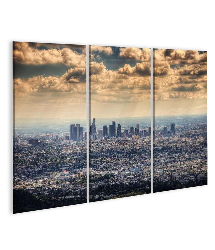 Bild auf Leinwand 2015er Wandbild von Los Angeles, aufgenommen vom Hollywood Hill