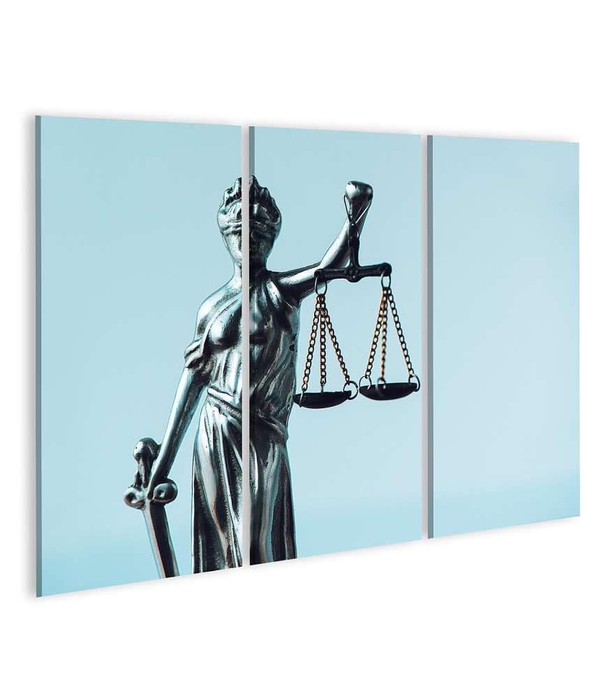 Islandburner Bild auf Leinwand Darstellung der Justitia, Symbol der Gerechtigkeit, als Wandbild