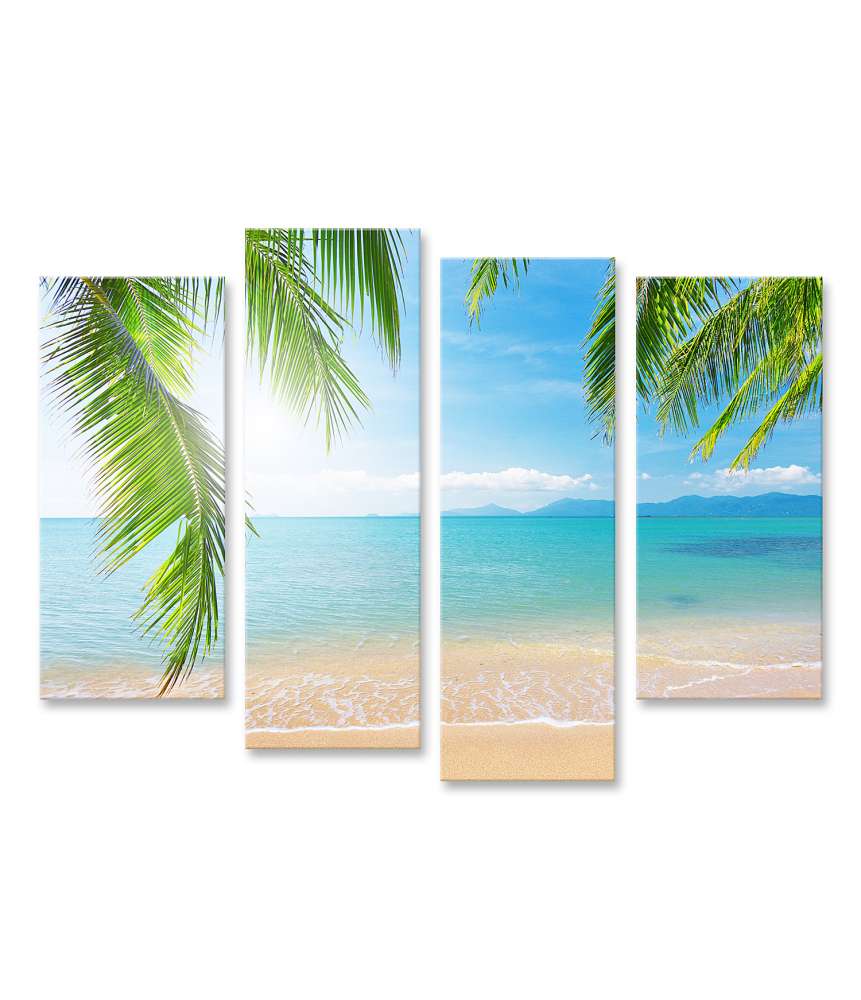 Islandburner Bild auf Leinwand Urlaubsfeeling mit Palmen und tropischem Strand Wandbild