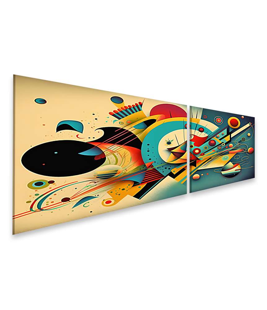 Islandburner Bild auf Leinwand Abstraktes digitales Wandbild, inspiriert von Wassily Kandinsky, KI-Malerei