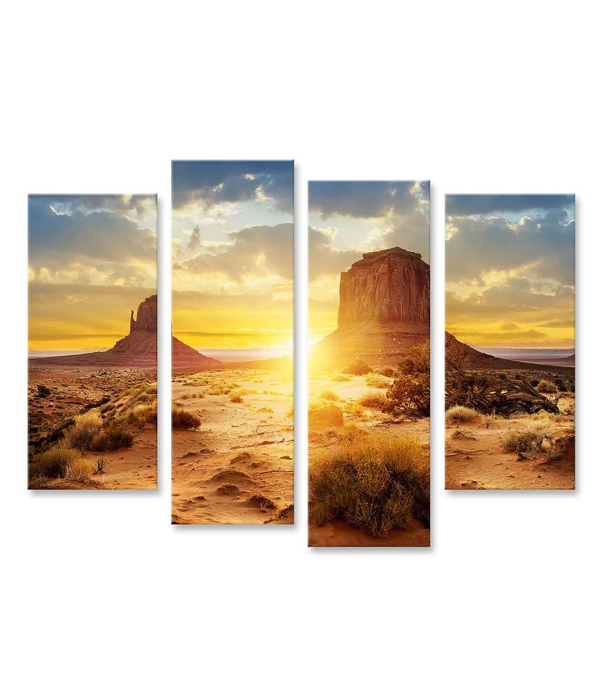 Islandburner Bild auf Leinwand Sonnenuntergang im Monument Valley mit Blick auf Three Sisters Canyon, USA