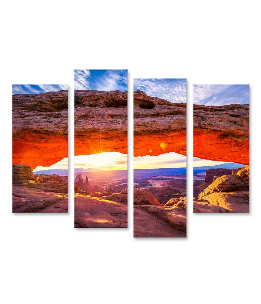 Islandburner Bild auf Leinwand Sonnenaufgang durch Mesa Arch im Canyonlands Nationalpark, USA