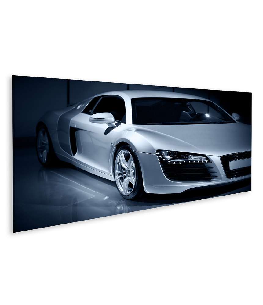 Islandburner Bild auf Leinwand Exquisites Wandbild eines luxuriösen Audi R8 Sportwagens