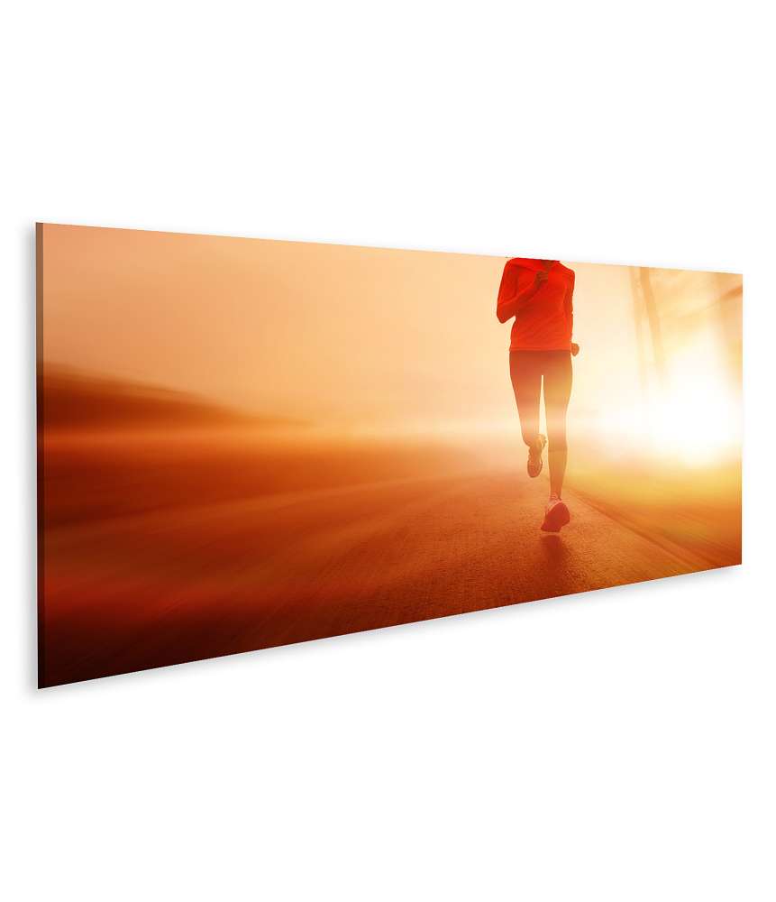 Islandburner Bild auf Leinwand Motivierender Athlet beim Laufen im Sonnenlicht - Jogging-Wandbild