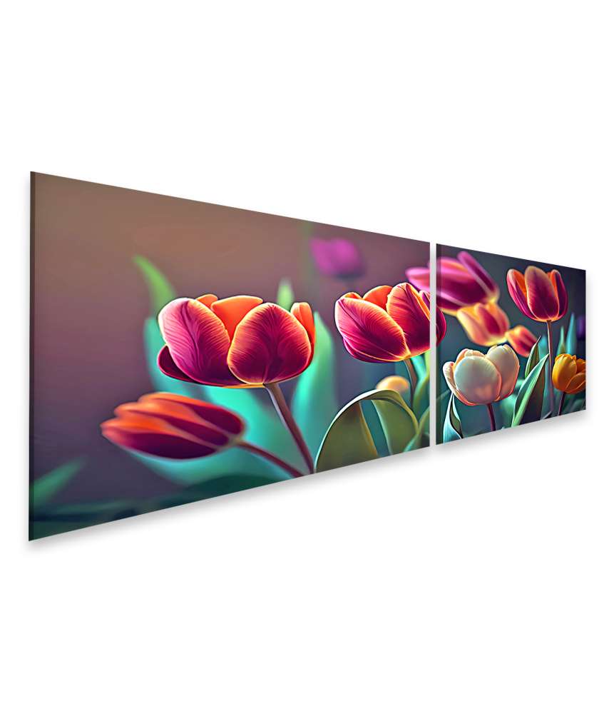 Islandburner Bild auf Leinwand Frühlingshafte Tulpen-Kunst von Ai