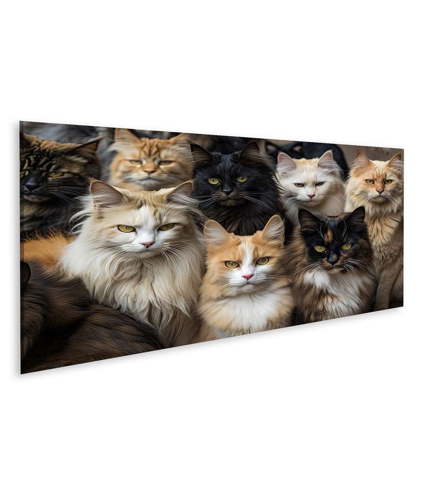 Islandburner Bild auf Leinwand Vielfältiges Wandbild mit mehreren Rassen, darunter Maine Coon Katzen