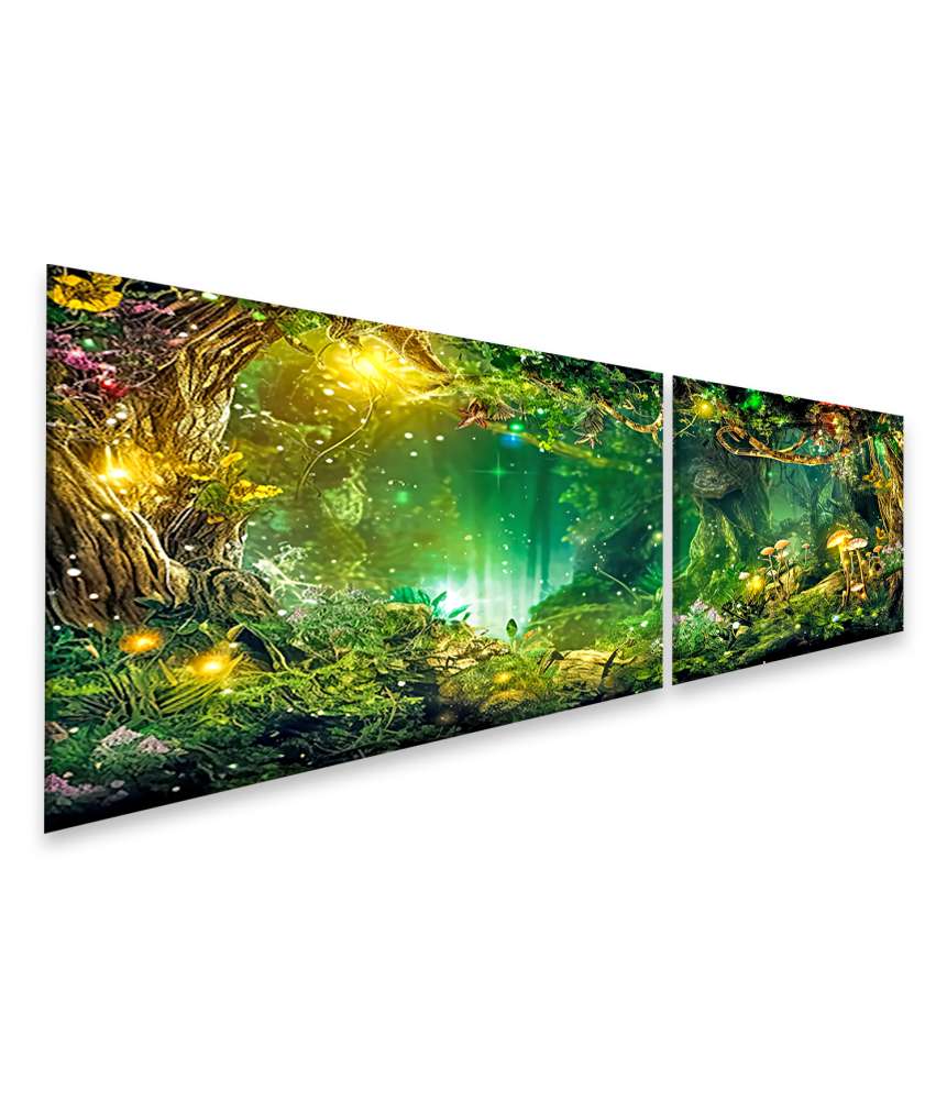 Islandburner Bild auf Leinwand Verzauberndes Wandbild eines mystischen Märchenwaldes