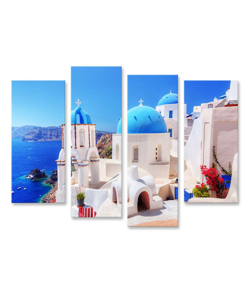 Islandburner Bild auf Leinwand Bilderbuchansicht von Oia, einer Stadt auf der Insel Santorini, Griechenland