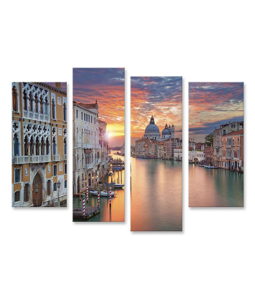 Islandburner Bild auf Leinwand Sonnenlichterfülltes Canale Grande in Venedig als Wandbild