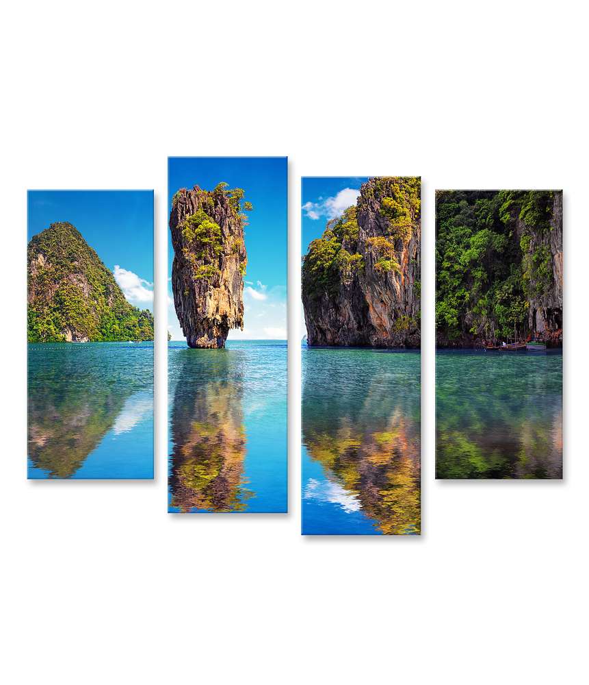 Islandburner Bild auf Leinwand Atemberaubendes Wandbild des Meeres und der Berge, James-Bond-Insel, Thailand