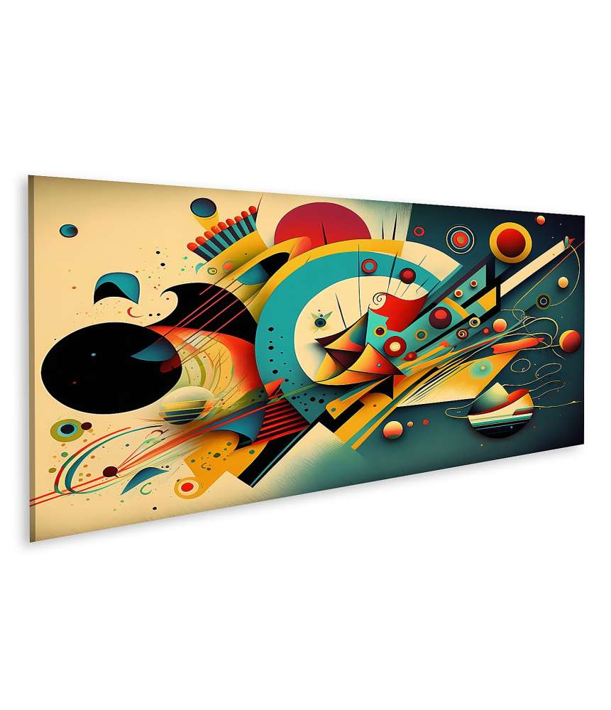 Islandburner Bild auf Leinwand Abstraktes digitales Wandbild, inspiriert von Wassily Kandinsky, KI-Malerei