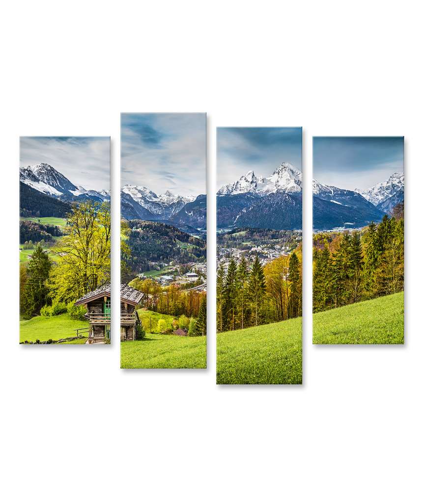 Islandburner Bild auf Leinwand Beeindruckendes Wandbild: Berglandschaft, Berchtesgaden, Bayerische Alpen