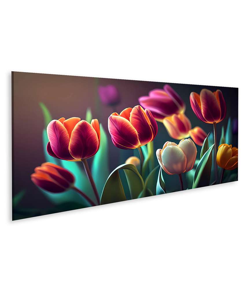 Islandburner Bild auf Leinwand Frühlingshafte Tulpen-Kunst von Ai