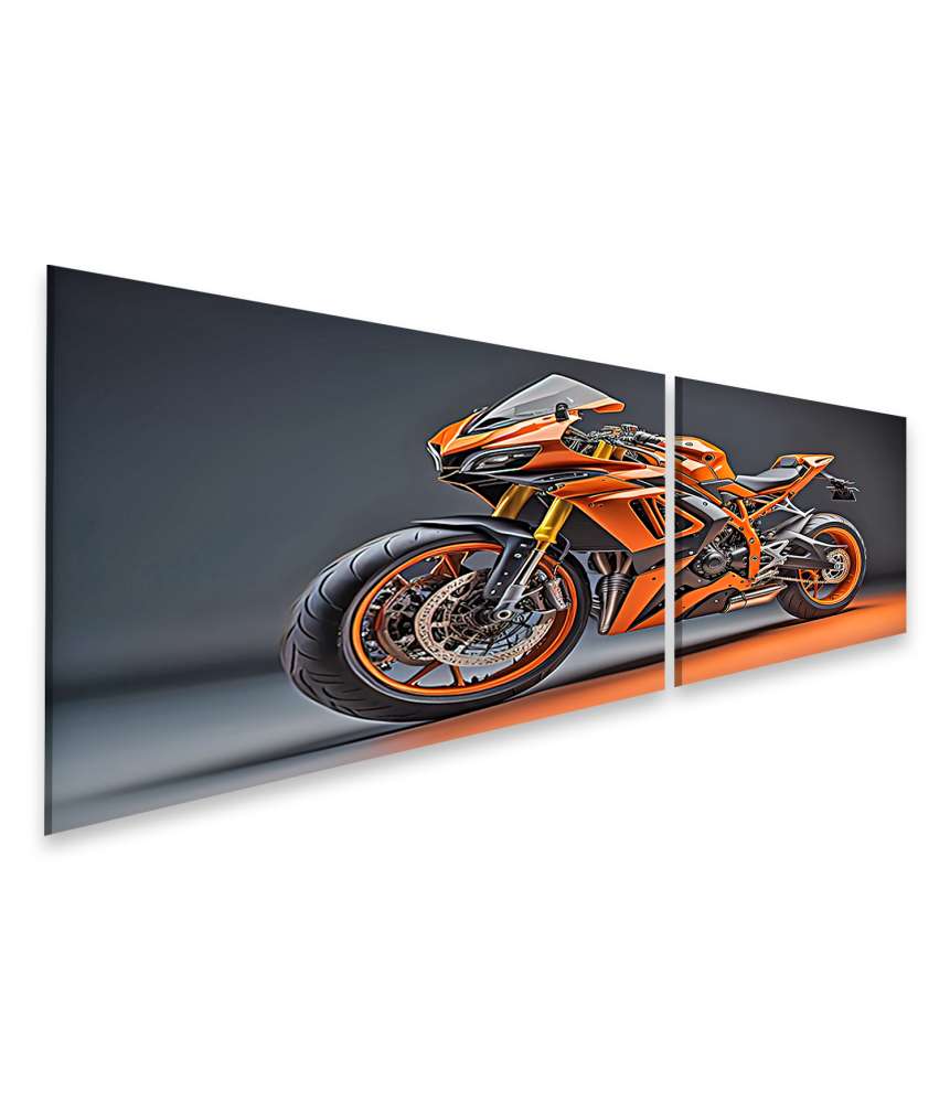 Islandburner Bild auf Leinwand Farbenfrohes Wandbild eines modernen Sportmotorrads