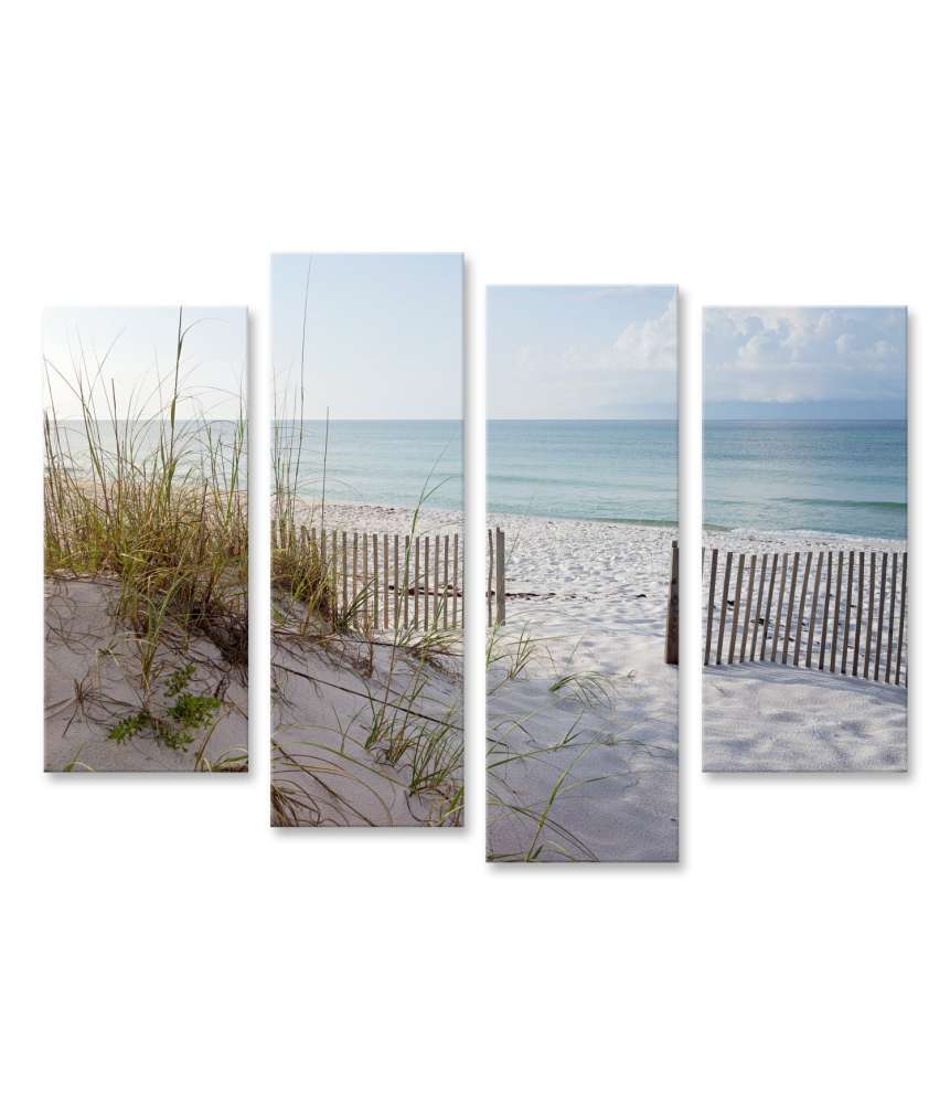 Islandburner Bild auf Leinwand Sonnenaufgang über Dünen, Strand und Meer im Golf von Mexiko