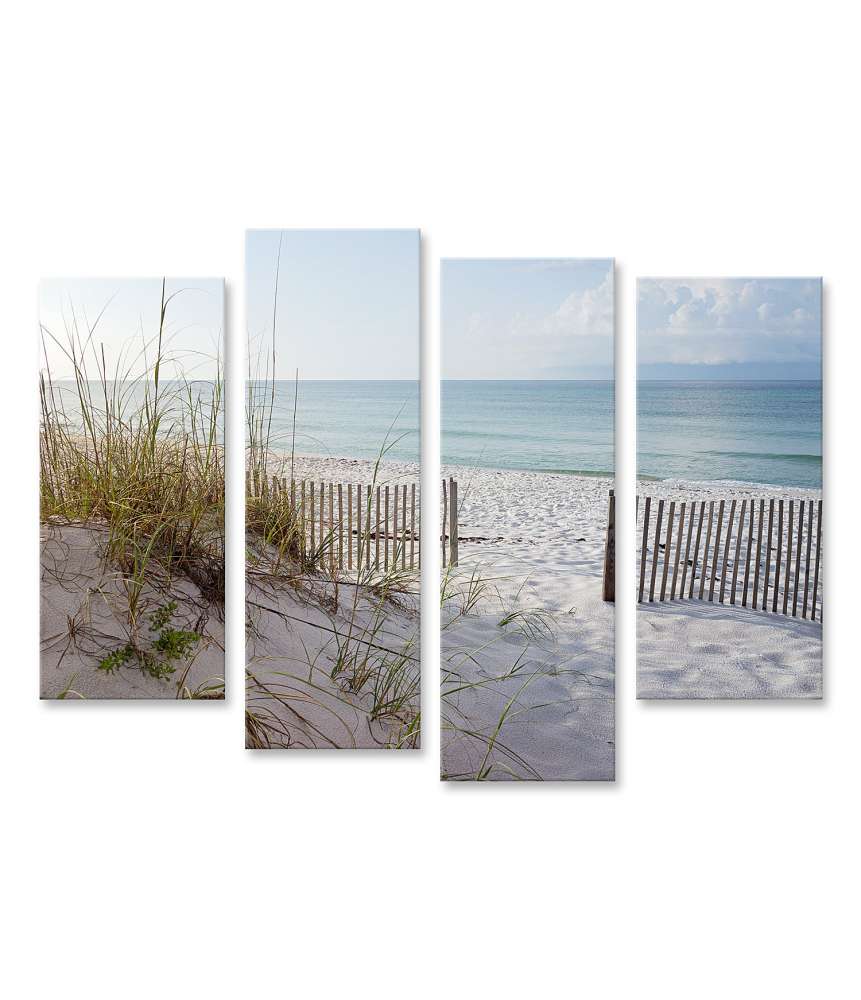 Islandburner Bild auf Leinwand Sonnenaufgang über Dünen, Strand & Meer im Golf von Mexiko - Wandbild