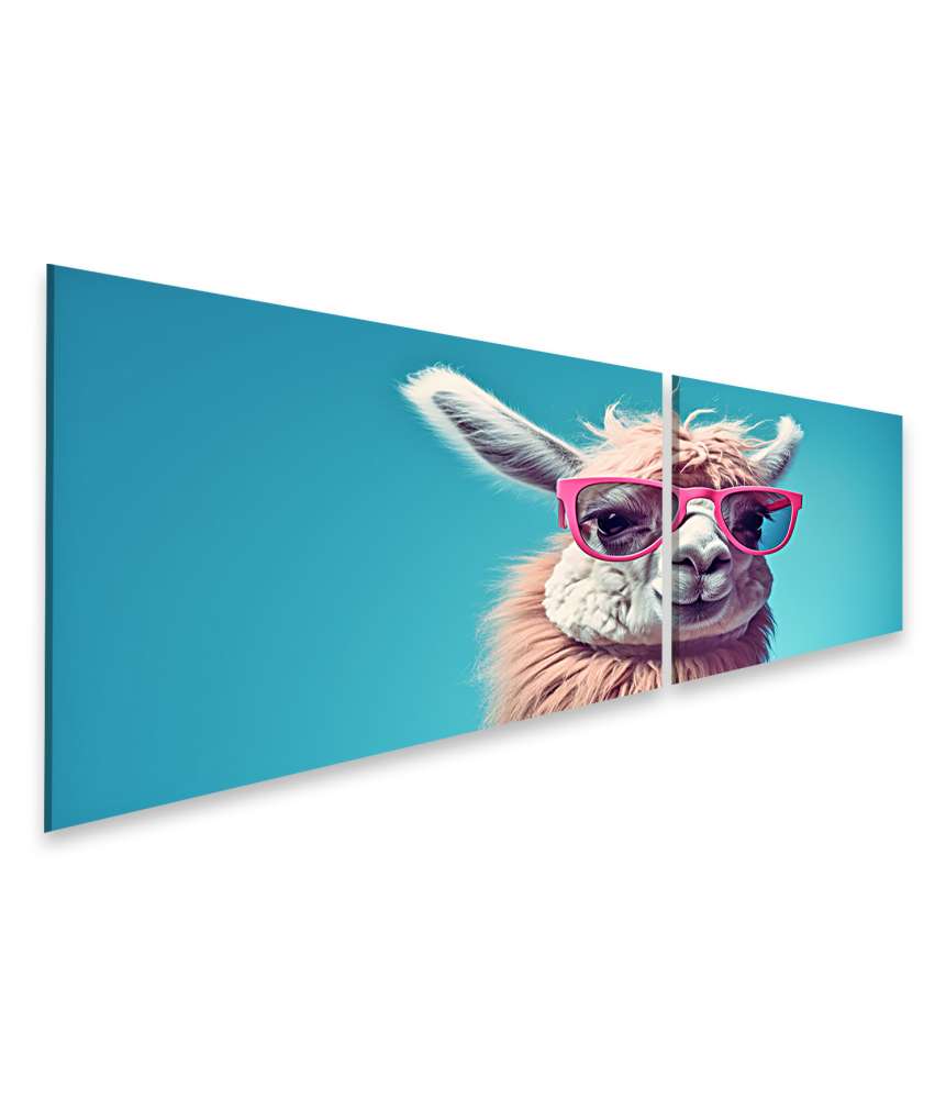 Islandburner Bild auf Leinwand Lustiges Wandbild eines Lamas mit Brille