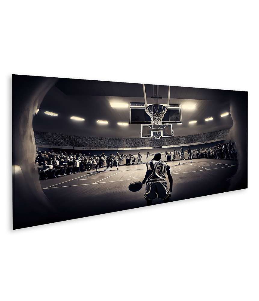 Islandburner Bild auf Leinwand Basketballspieler in Aktion auf dem Wandbild