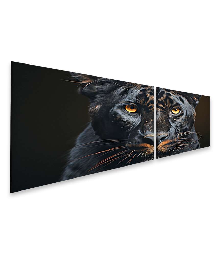 Islandburner Bild auf Leinwand Detailreiches Porträt eines majestätischen schwarzen Panthers