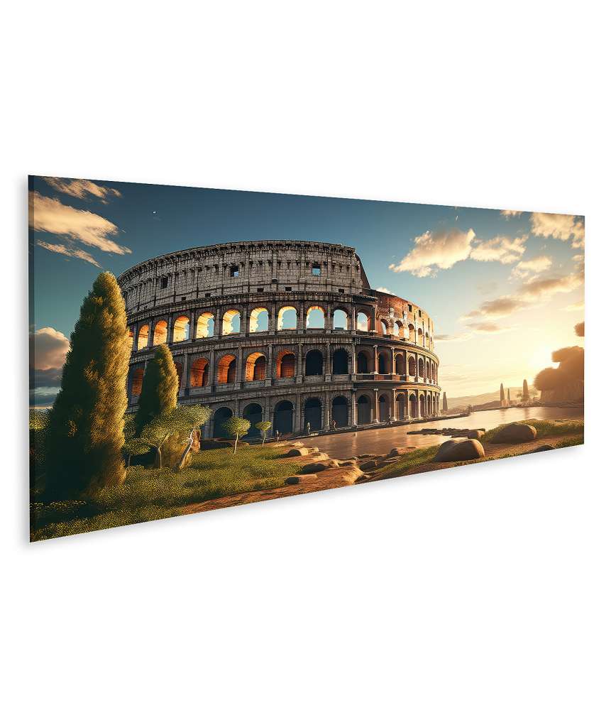 Islandburner Bild auf Leinwand Ultra-realistisches Wandbild des Kolosseums in Rom, Italien