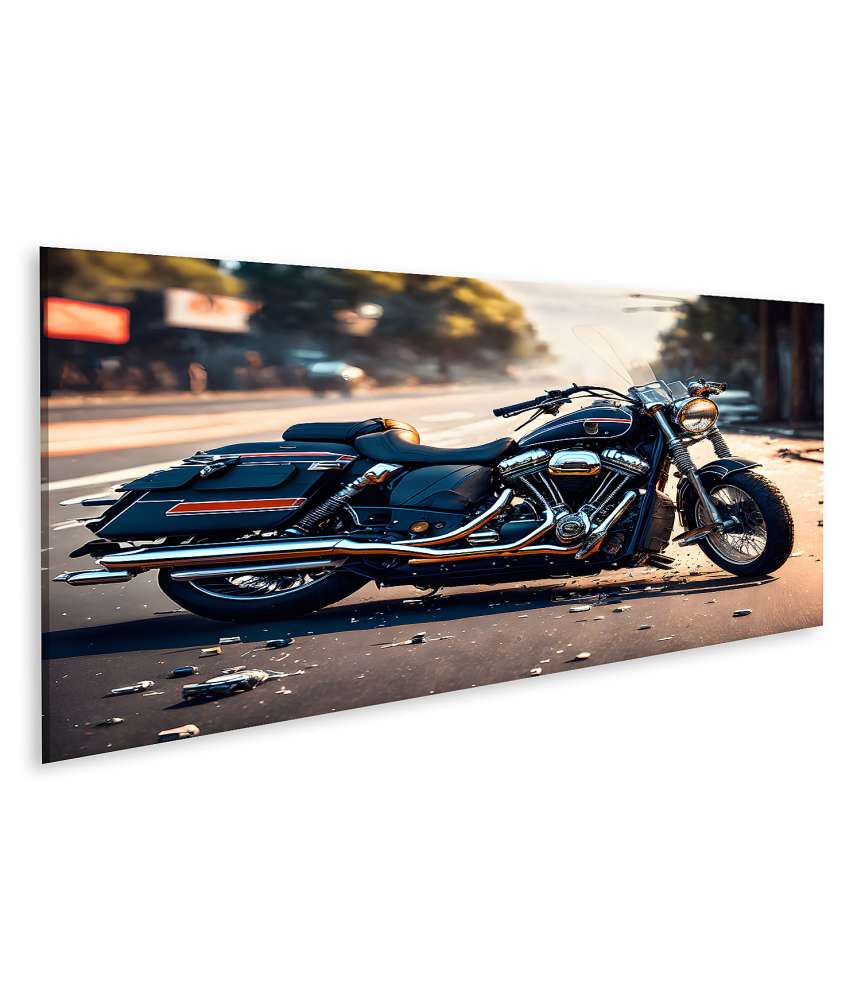 Islandburner Bild auf Leinwand Wandbild von Harley Davidson Fat Boy Chopper-Motorrad