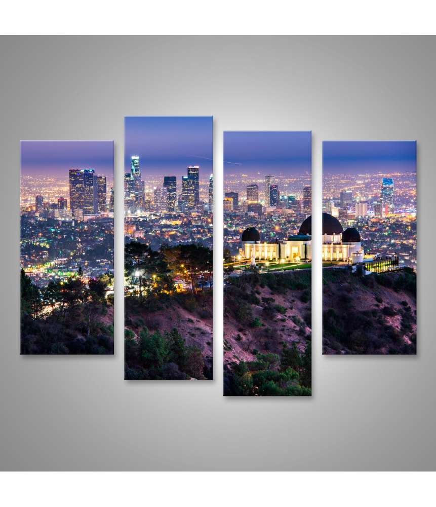 Islandburner Bild auf Leinwand Morgenblick auf Griffith Observatorium & Downtown LA Skyline, USA