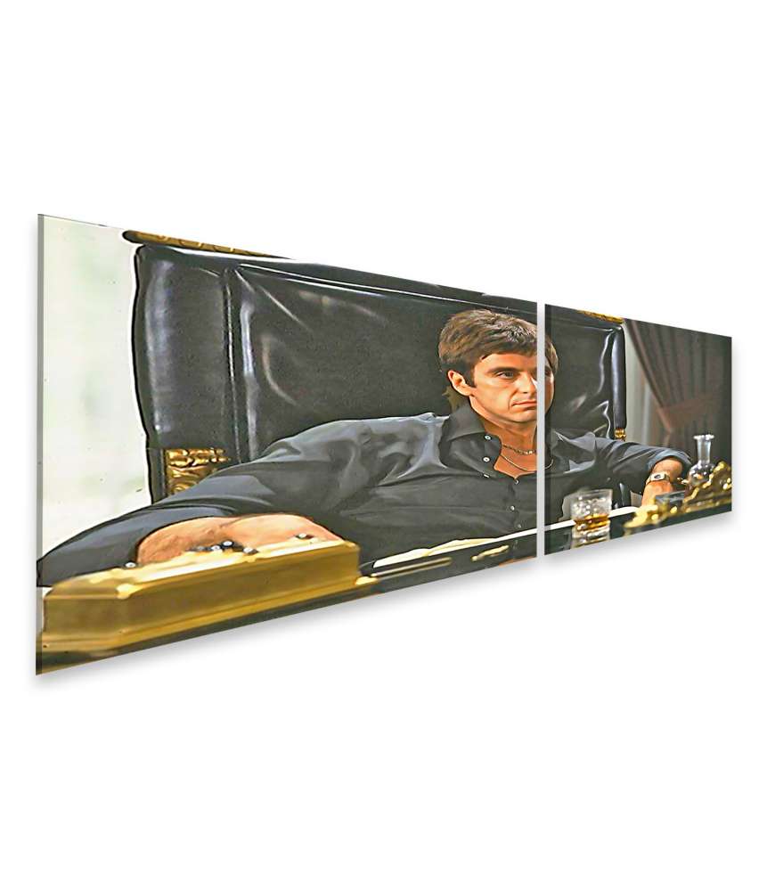 Islandburner Bild auf Leinwand Iconisches Wandbild von Tony Montana aus dem Kult-Gangsterfilm 'Scarface'