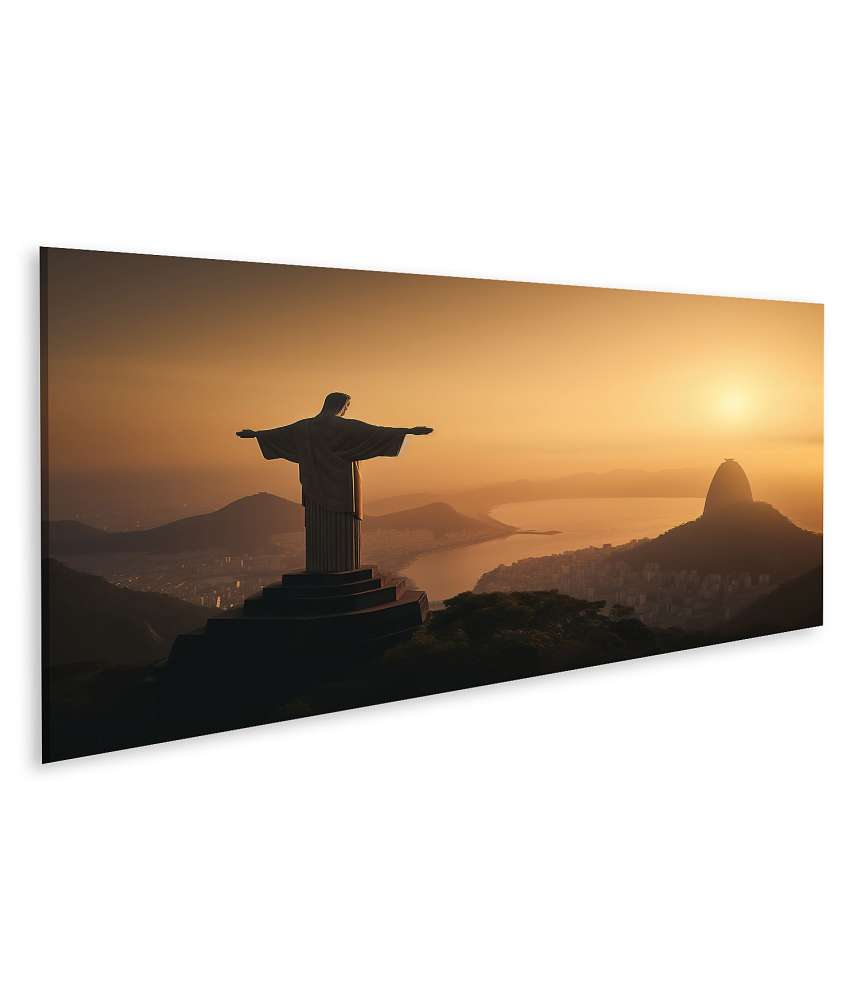 Islandburner Bild auf Leinwand Beeindruckende Statue von Jesus Christus in Rio de Janeiro