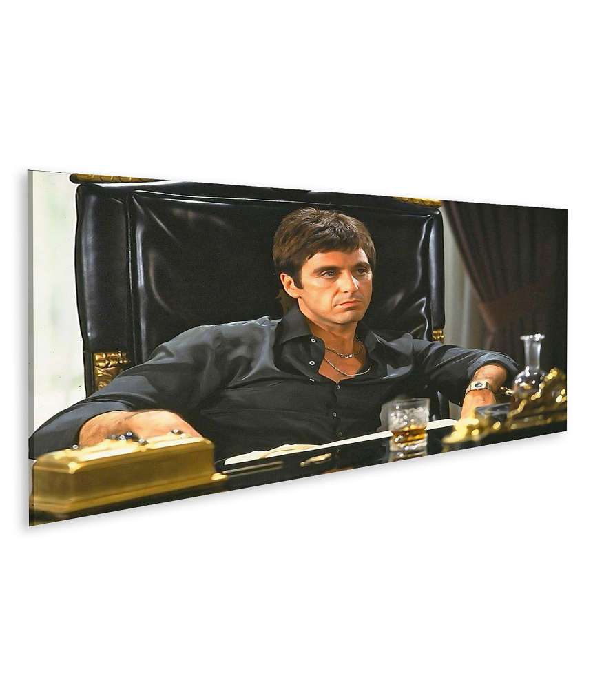 Islandburner Bild auf Leinwand Iconisches Wandbild von Tony Montana aus dem Kult-Gangsterfilm 'Scarface'