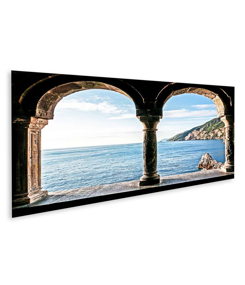 Islandburner Bild auf Leinwand Atemberaubendes Wandbild der malerischen Aussicht in Portovenere, Italien