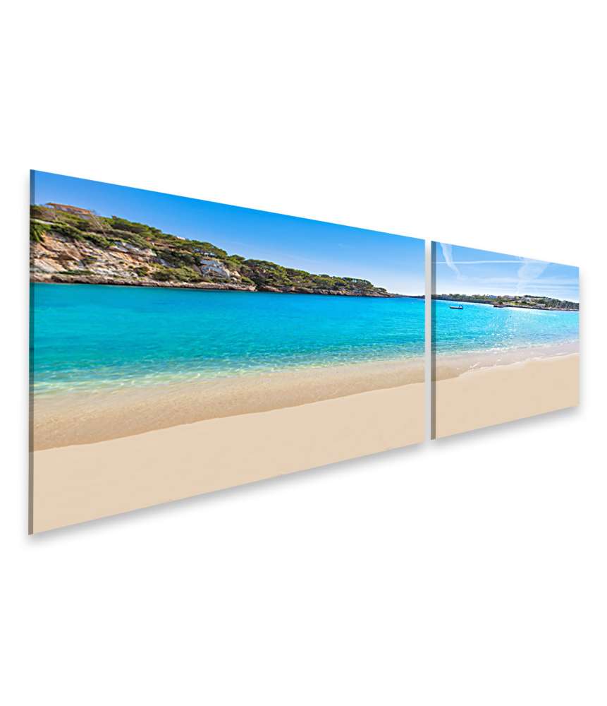 Islandburner Bild auf Leinwand Bildnis des Strandes Porto Cristo in Manacor, Mallorca, Spanien