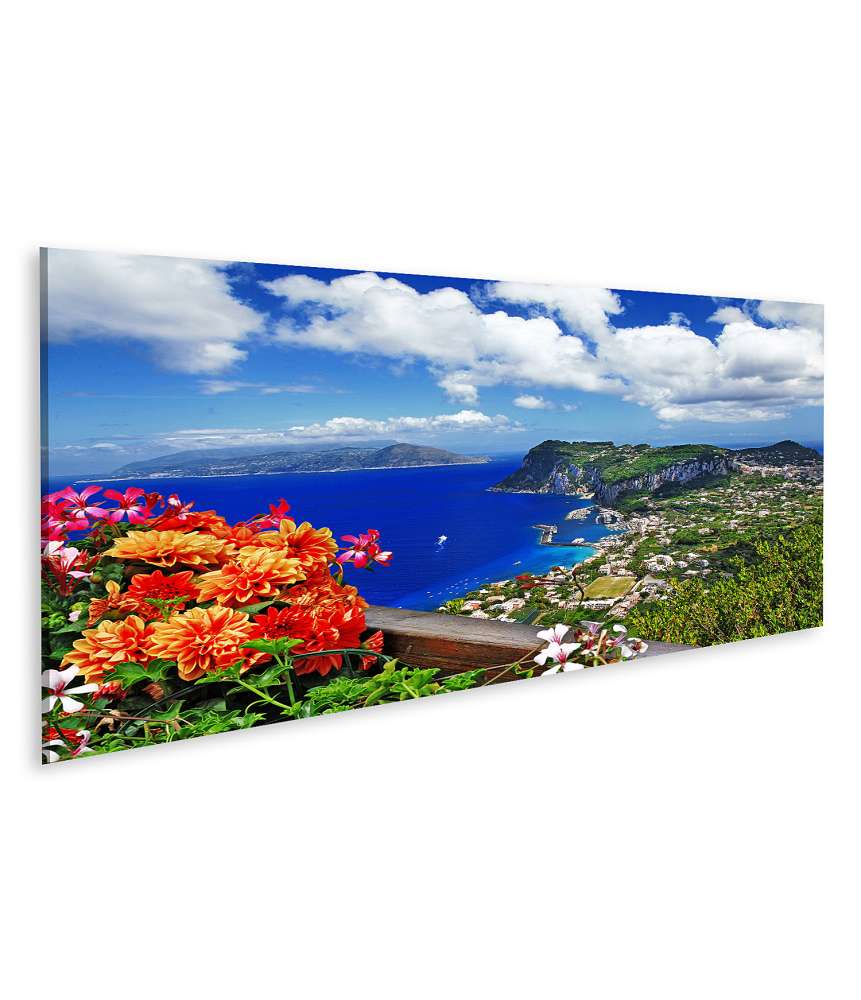 Islandburner Bild auf Leinwand Malerisches Wandbild der idyllischen Insel Capri, Italien